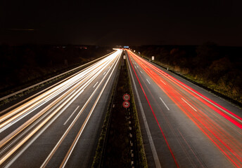 Fototapeta na wymiar A long exposure on a german highway
