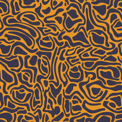 Abstract wavy curved shapes. Geometric seamless pattern. Natural organic forms rounded objects seamless pattern.