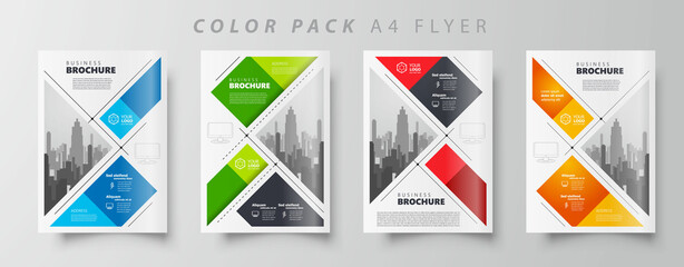 Squares theme Flyer brochure design template set color, creative leaflet size A4, trend cover