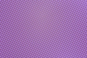 Pop art colorful comics book magazine cover. Polka dots purple and violet background. Cartoon funny dotted retro pattern. Vector halftone illustration. Template design for poster, card, flyer