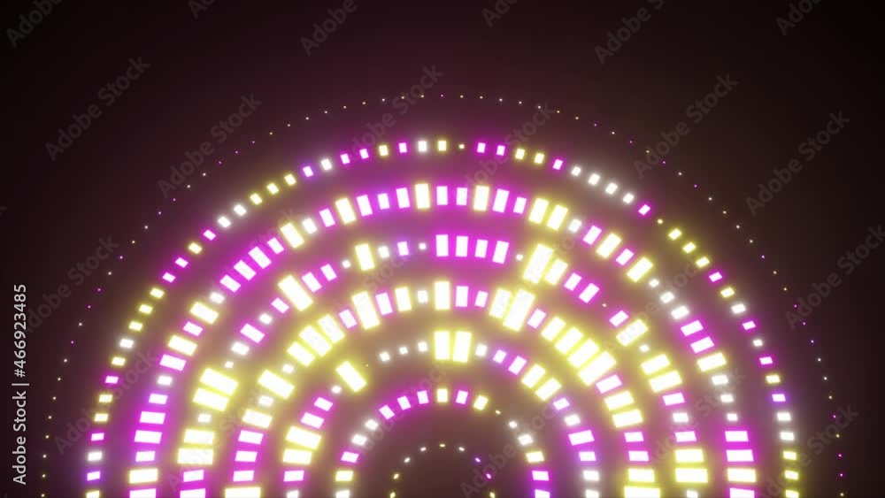 Poster dynamic circle. technologies. equalizer. 3d animation