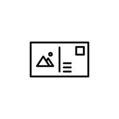 Postcard line icon design concept 