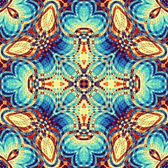 Abstract geometrical background. Symmetric mosaic art pattern.