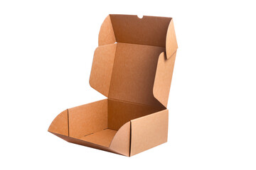 Brown cardboard carton cake box, isolated