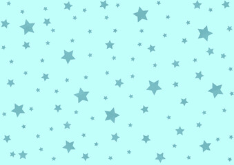 Seamless pastel vector watercolor baby background texture with blue stars. Pastel color fun kids backdrop for postcard, poster. Painted hand drawn baby Christmas illustration. Merry Christmas