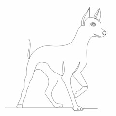 dog drawing by continuous line isolated