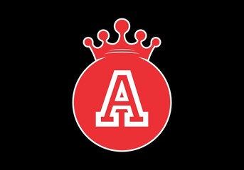 Letter A with crown shape