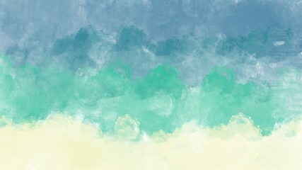 Green abstract watercolor background. Hand painted wallpaper art.