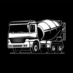 truck cemente mixer concrete illustration - 466928201
