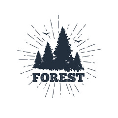 forest - hand drawn travel badge