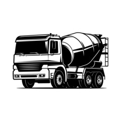 truck cemente mixer concrete illustration - 466930240