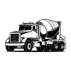truck cemente mixer concrete illustration - 466930861