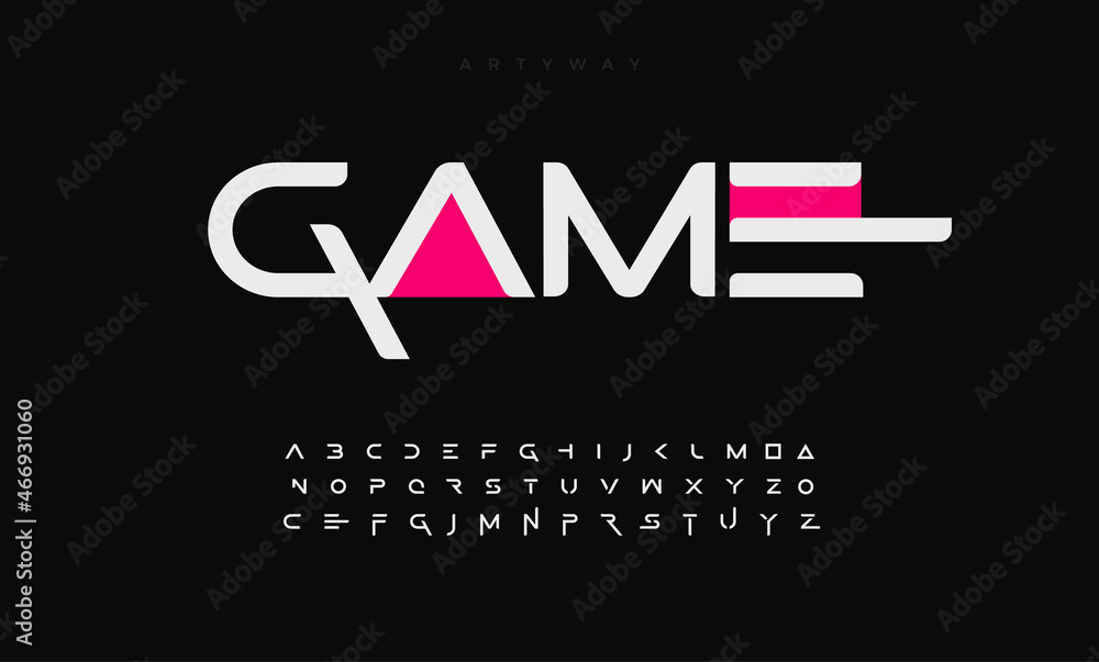 Poster geometric font alphabet letters. modern logo typography. minimal futuristic typographic design. beve