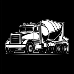 truck cemente mixer concrete illustration