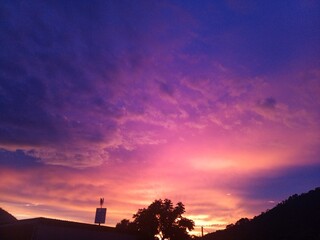 sunset over the city