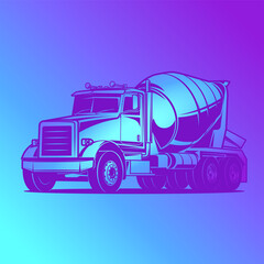 truck cemente mixer concrete illustration