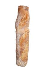 Crispy French baguette isolated on white. Fresh bread