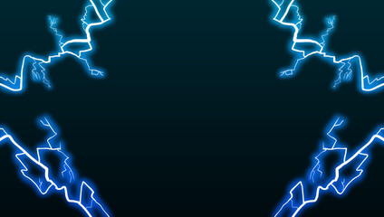 Black background with blue lightning frame
