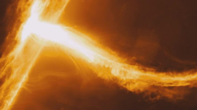 Close up of the sun with giant solar flare erupting. Sun surface series in 4k.