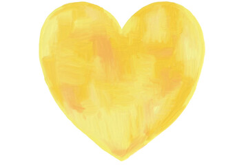 油彩風　シンプルな黄色のハート
