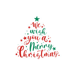 Lovely Christmas lettering with cute decoration, hand written saying, great for cards, labels, tags, banners, wallpapers - vector design