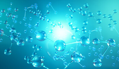 Abstract molecule structure. Science background, 3d illustration.