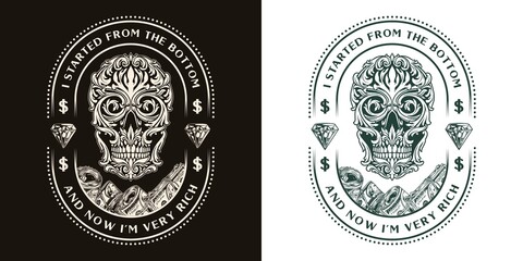 Vintage monochrome money badge