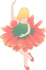 floral blonde girl loves to dance