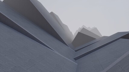 3d rendering architecture background of geometric shapes of buildings