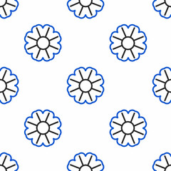 Line Flower icon isolated seamless pattern on white background. Colorful outline concept. Vector