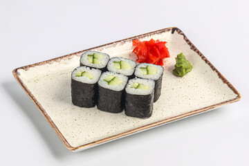 Japanese vegetarian roll with cucumber
