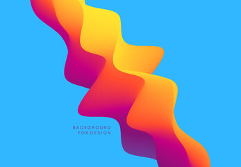 3D abstract wavy background with modern gradient colors. Motion sound wave. Vector illustration for banner, flyer, brochure, booklet, presentation or websites design.
