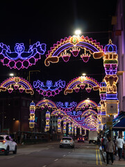 deepavali lights along Serangoon Road in Singapore