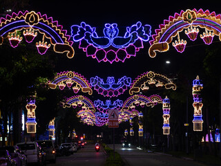 deepavali lights along street
