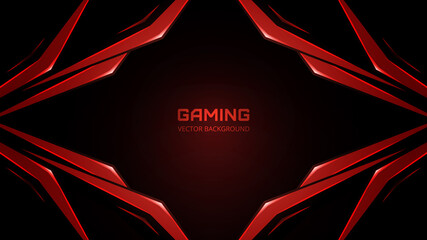 3d realistic abstract technology futuristic modern dark red gaming background with modern geometric shapes. Vector illustration © Biod