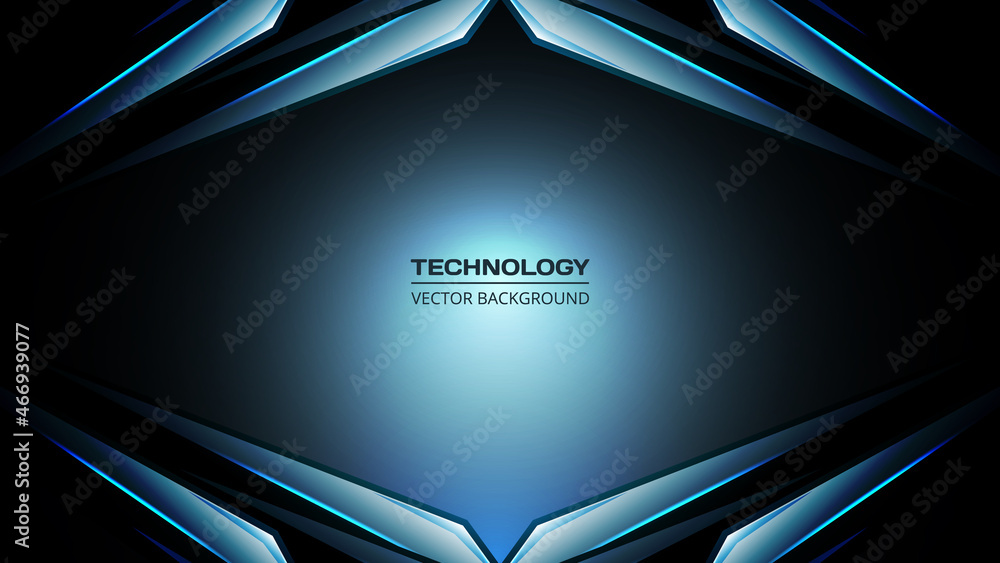 Poster 3d realistic dark blue abstract technology concept futuristic modern gaming background with tech mod