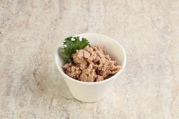 Liver pate in the bowl