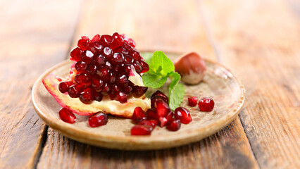 close up on fresh pomegranate