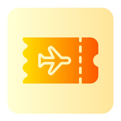 airplane ticket gradient icon