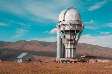 Astronomical observatory among steppes and mountains