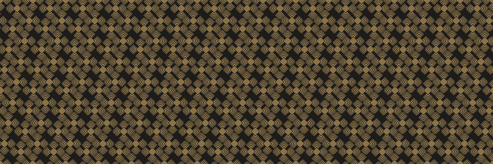 Background image with geometric ornament on a black background. Vintage, retro design. Seamless background for wallpaper, textures. Vector illustration.