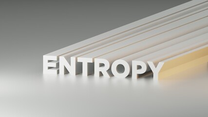 Entropi text background in white theme. 3D Illustration headline letter