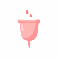 Menstrual cup isolated on white background. Vector illustration
