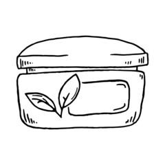 Jar of face cream vector illustration. Natural organic cosmetics, bio skin care, cream on white background.