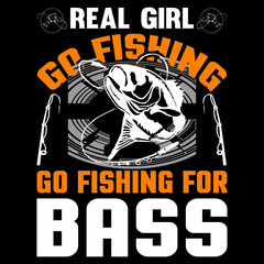 Naklejka premium real girl go fishing go fishing for bass 