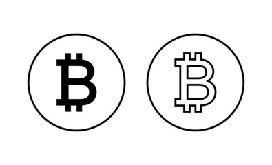 Bitcoin icons set. bitcoin sign and symbol. payment symbol. cryptocurrency logo