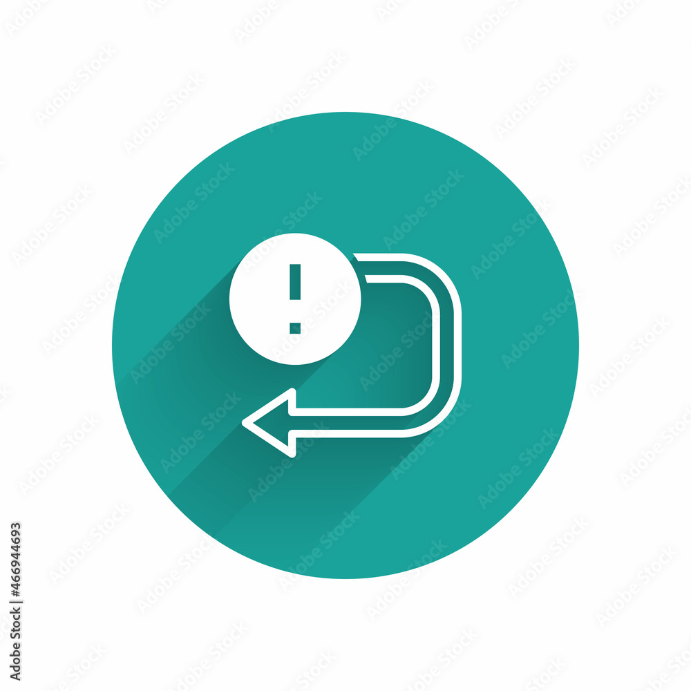 Poster white arrow icon isolated with long shadow background. direction arrowhead symbol. navigation pointe