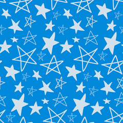 Seamless pattern, starry sky, simple design vector with star element