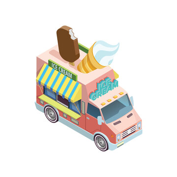 Ice cream car icon vector illustration design