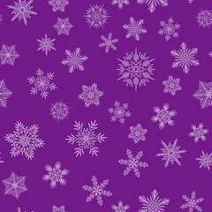 Naklejka na ściany i meble Christmas seamless pattern with colored snowflake, winter festive ornament for textile design and wrapping paper